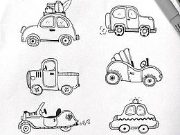 手繪各類汽車