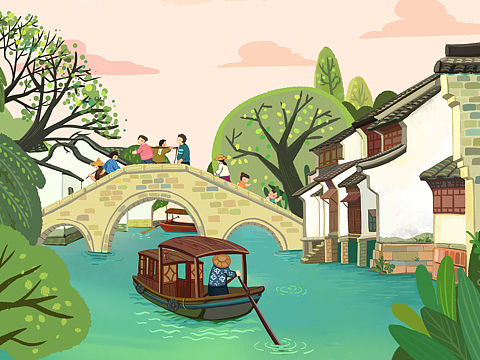 水鄉(xiāng)（個人主頁-ZMzkxMDU1NzI=） - 商業(yè)插畫 - 站酷設計師只橙ora原創(chuàng)素材 - 站酷ZCOOL