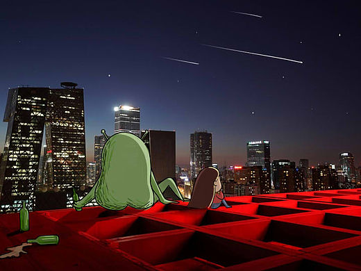 快看，北京CBD上有大怪兽！（个人主页-ZMTUxMzExNjg=） - 艺术插画 - 站酷设计师馮团长原创素材 - 站酷ZCOOL