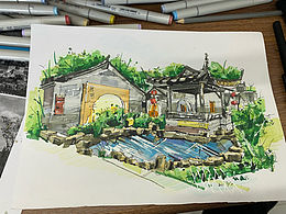 建筑手繪 寫生創(chuàng)作 原創(chuàng)環(huán)境設(shè)計
