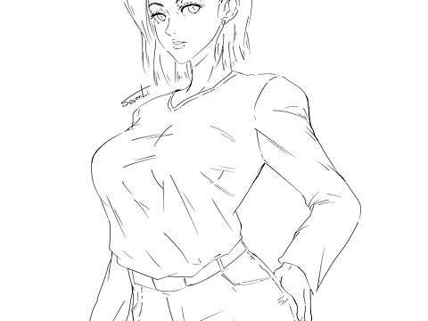 人造人18號(hào)（個(gè)人主頁-ZNDc3NDY2NDQ=） - 藝術(shù)插畫 - 站酷設(shè)計(jì)師畫畫的788原創(chuàng)素材 - 站酷ZCOOL