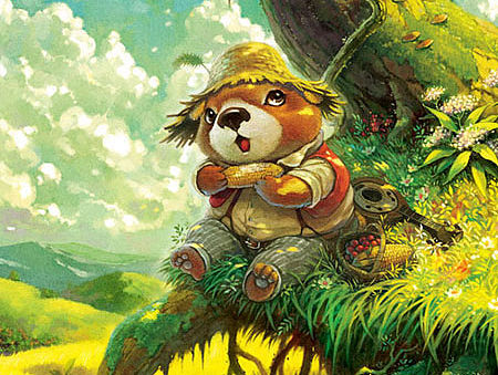 【童画世界 by 雪娃娃】啃包穀的小熊