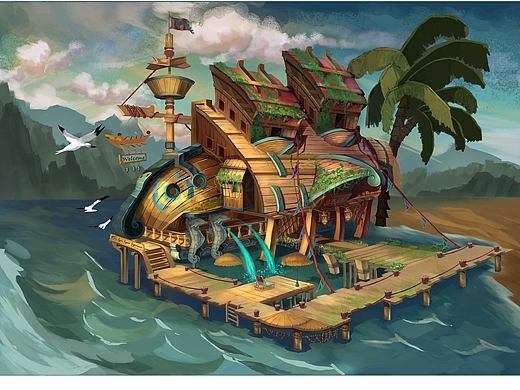 ballgao107106255插画-游戏原画u-match火源兄弟场景班学员部分作品no