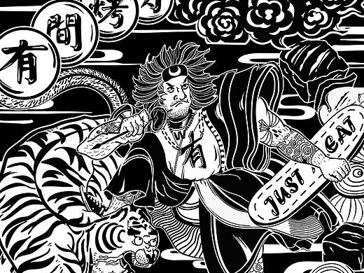 烧烤店室内插画设计—-→【有间烤肉】