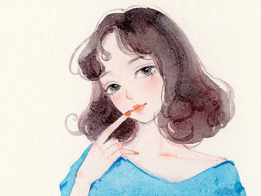 【小熊猫】水彩人物头像啦水彩插画水彩人物教程步骤图