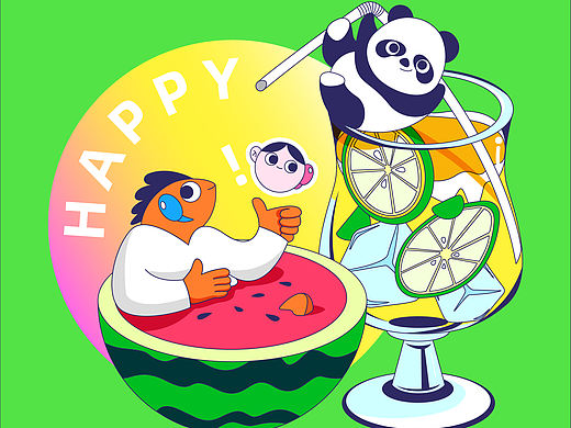 夏日涼飲（個(gè)人主頁(yè)-ZNTUwODU2NDg=） - 創(chuàng)作習(xí)作 - 站酷設(shè)計(jì)師胖兔O_o原創(chuàng)素材 - 站酷ZCOOL