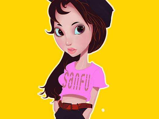 q版粉红女孩（个人主页-ZMTQzMzE2Njg=） - 创作习作 - 站酷设计师重庆墙绘原创素材 - 站酷ZCOOL