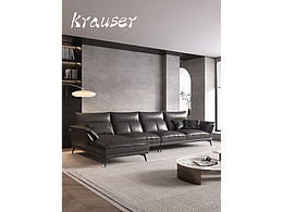 Krauser 效果圖表現(xiàn)-意式極簡 真皮沙發(fā)表現(xiàn)