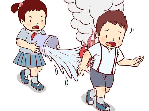 儿童安全文明绘本插图