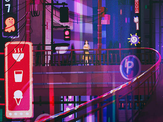 夜景插画
