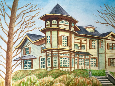 临摹门马朝久-横滨西式宅邸