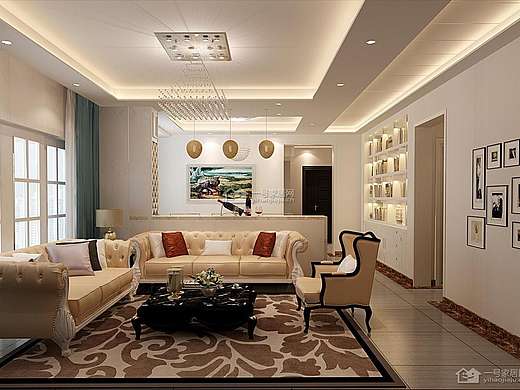 观府壹号现代简约114平米三房二厅一卫装修案例