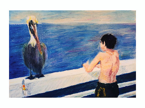 油画棒手绘《静静的海》