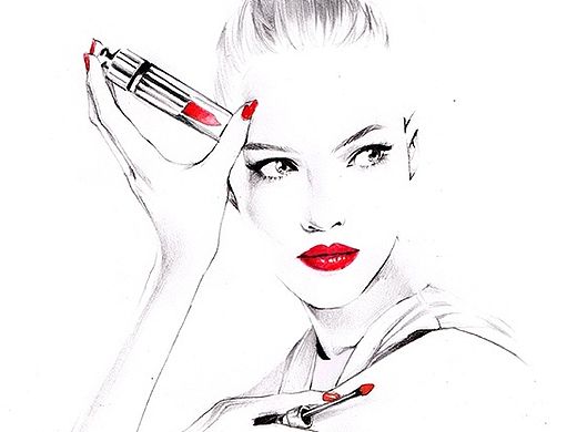 时尚插画-Dior Addict fluid stick