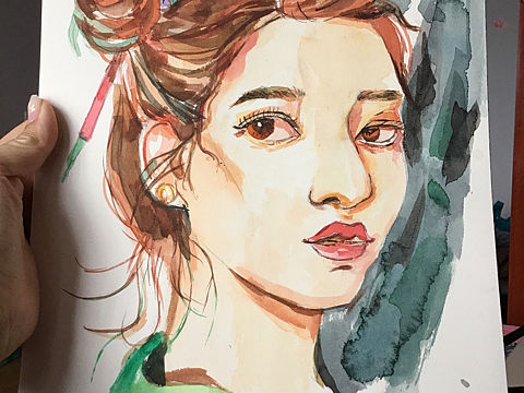 水彩人物（个人主页-ZMzM1NDM1ODQ=） - 艺术插画 - 站酷设计师猫薄荷baby原创素材 - 站酷ZCOOL