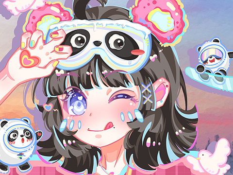 卡通头像【100/12】 | 小姐姐的冰墩墩x本命年