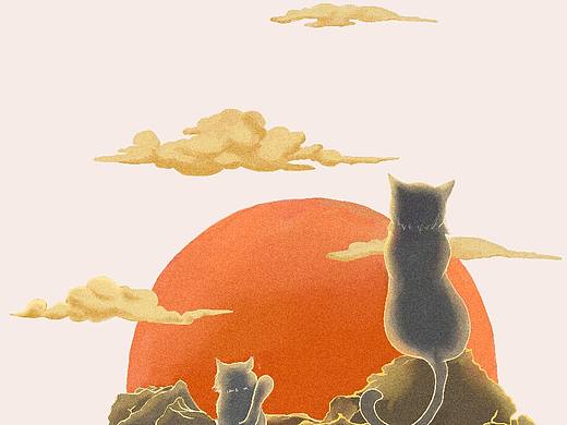 手绘  猫  情侣头像