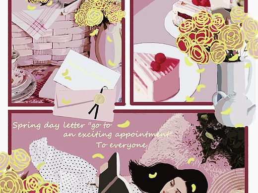 春日來信|分鏡插畫（個(gè)人主頁-ZNTgzMDcwMjg=） - 藝術(shù)插畫 - 站酷設(shè)計(jì)師Z289552097原創(chuàng)素材 - 站酷ZCOOL