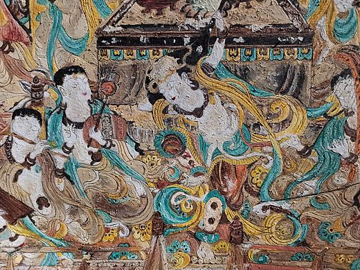 油画棒手绘  敦煌壁画