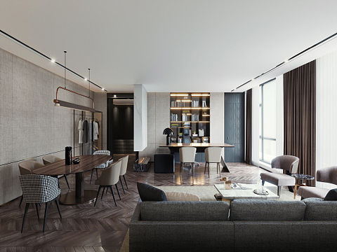 现代办公室效果图