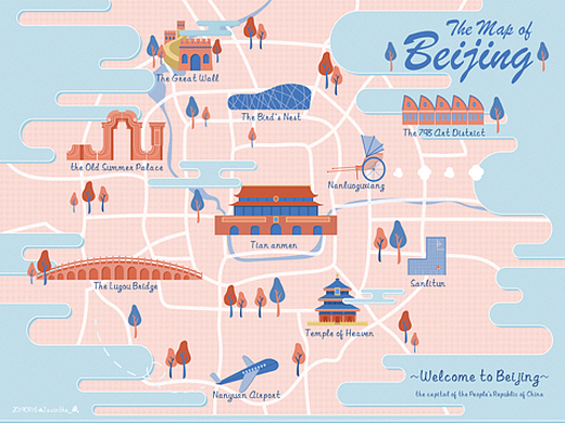 手绘地图3年前judithorr8317130平面-信息图表北京戏曲地图风格化设计