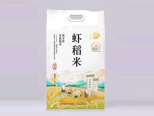商业插画—稻田生态养殖大米包装设计