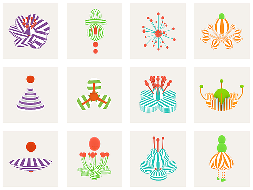 元植物构想(四色花,第三稿)