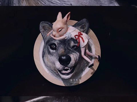 原创手工/粘土作品《兔爱上狼》