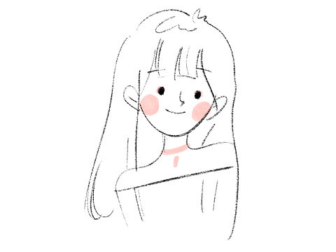 少女简笔画头像（二）