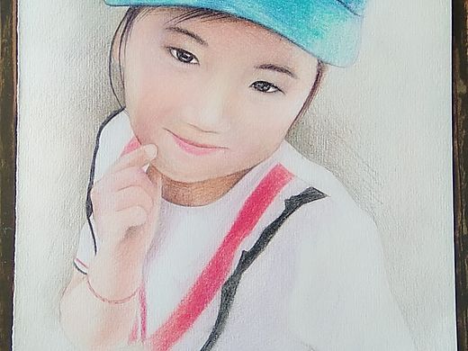 简单画个彩铅小女孩，没细画（个人主页-ZMjYwOTI1Njg=） - 绘画 - 站酷设计师奇斐手绘坊原创素材 - 站酷ZCOOL