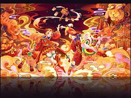 国风插画-喜迎兔年