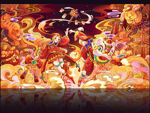 国风插画-喜迎兔年