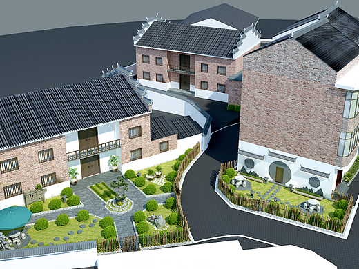 莲花沿背村全国道德模范龚全珍民宿群