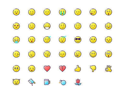 一套MBE风格类Emoji表情设计