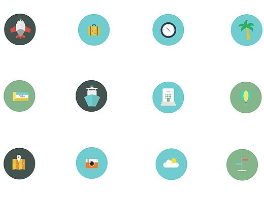 旅行主题图标设计