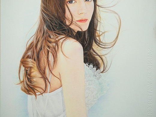 彩铅手绘 迪丽热巴