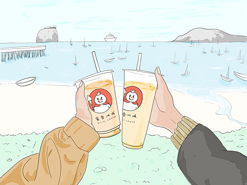 涠洲岛那家蜜雪冰城（个人主页-ZNTgxOTY1MzI=） - 艺术插画 - 站酷设计师Z315873818原创素材 - 站酷ZCOOL