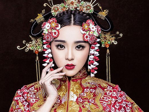 美范摄影婚纱写真样片大赏——龙凤袍
