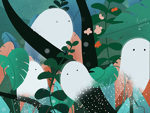 临摹插画森林幽灵