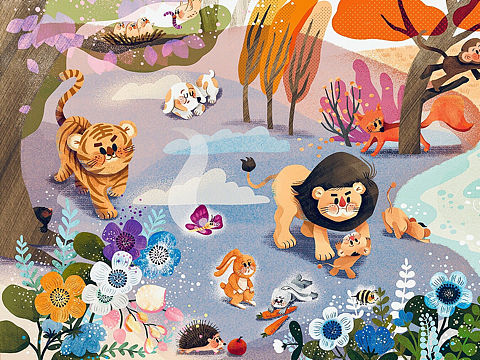 小脑斧 小丝紫和长鼻子（个人主页-ZMzUwNzA3NjQ=） - 儿童插画 - 站酷设计师包小坦baotan原创素材 - 站酷ZCOOL