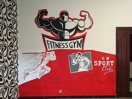 私人健身房手绘