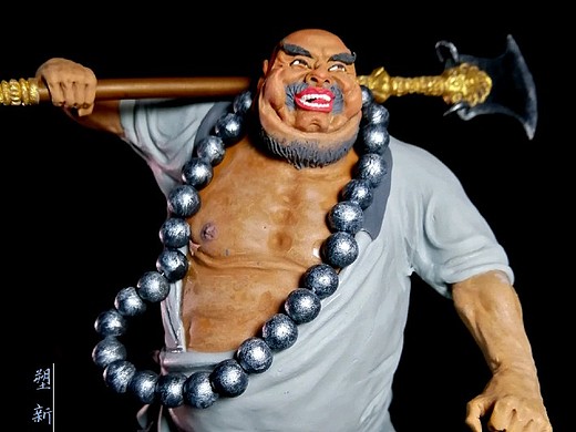 塑新斋潘纪坤彩塑面塑软陶水浒人物花和尚鲁智深