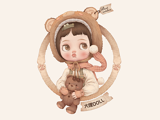 『大哩doll』插画logo 