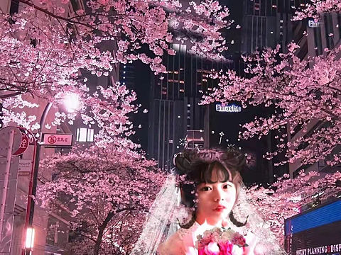 整夜的桃花不在浪漫而是隐隐约约透出凄美