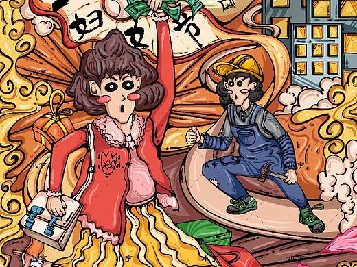 女神節(jié)插畫（個人主頁-ZNTg0MDQwMzI=） - 商業(yè)插畫 - 站酷設(shè)計師宇零一原創(chuàng)素材 - 站酷ZCOOL