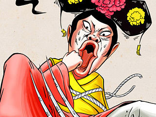 商业插画-电信创意插画-容嬷嬷篇