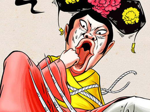 商业插画-电信创意插画-容嬷嬷篇