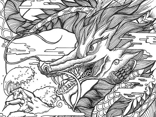 【谢佳昕】《山海经·龙凭云游》（个人主页-ZMTkzMjEwNTI=） - 创作习作 - 站酷设计师阿昕asing原创素材 - 站酷ZCOOL
