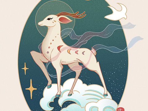 国风小鹿（个人主页-ZNjA1MDgyNzY=） - 创作习作 - 站酷设计师十二珺selena原创素材 - 站酷ZCOOL