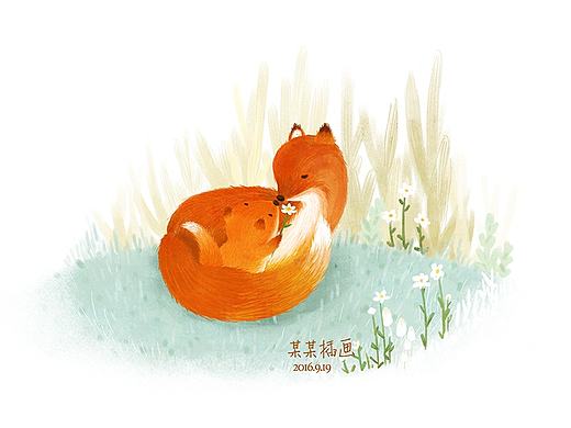 没有不落的花和太阳，但是爱不会落。—亲子插画系列。